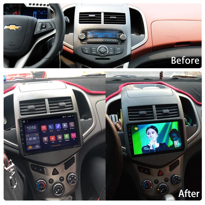 Clearance 9 inch android 8.1 car dvd multimedia gps navigation system for Chevrolet Aveo/Sonic 2011-2013 built-in Radio Video Bt Wifi RDS 1
