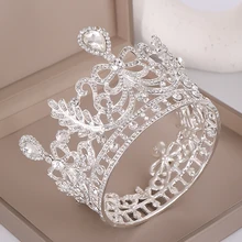 AiliBride Корона винтажный круглый кристаллический горный хрусталь свадебная королева диадема и короны свадебная диадема украшения для волос