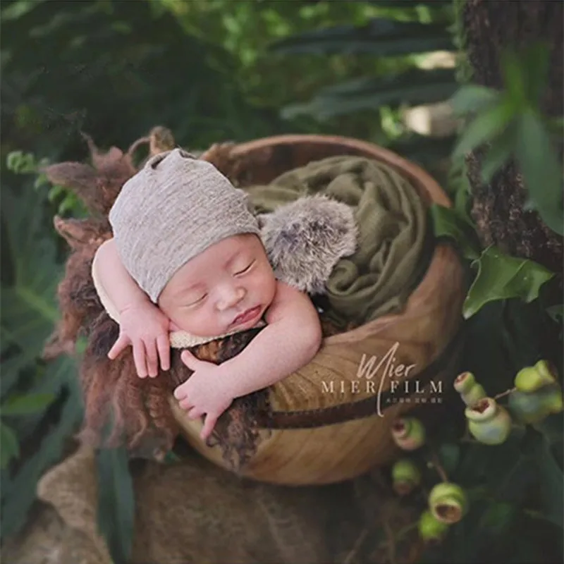 Newborn Props for Photography Wooden Barrel Baby Props Basket Posing Sofa Bebe Poser Flokati Newborn Boy Studio Props for Shoot