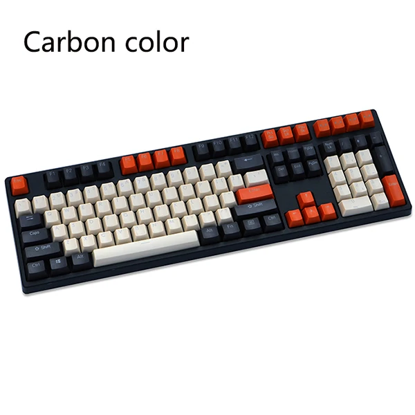 Двухсторонний Радужный OEM профиль PBT keycap 108 клавиш cherry MX Переключатель подсветка механическая клавиатура keycaps только keycaps - Цвет: Carbon color