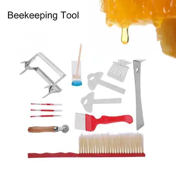 

12 In 1 Beekeeping Tools Kit Plastic Bee Sweep Scraper Pin Honey Cutter Queen Catcher Marker Bee Brush Apiculture Beekeeper