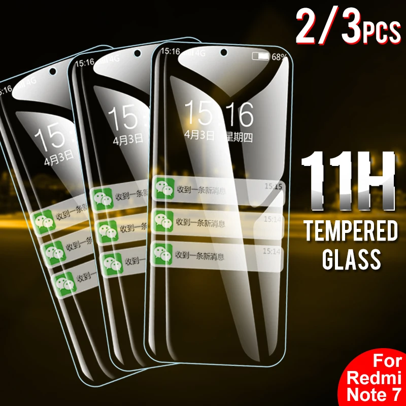 

2/3 pcs Tempered Glass For Xiaomi Redmi Note 7 6 Screen Protector On Redmi Note 5 5A 4 4X 4A 5 Plus 7 CCrystal Protective Glass