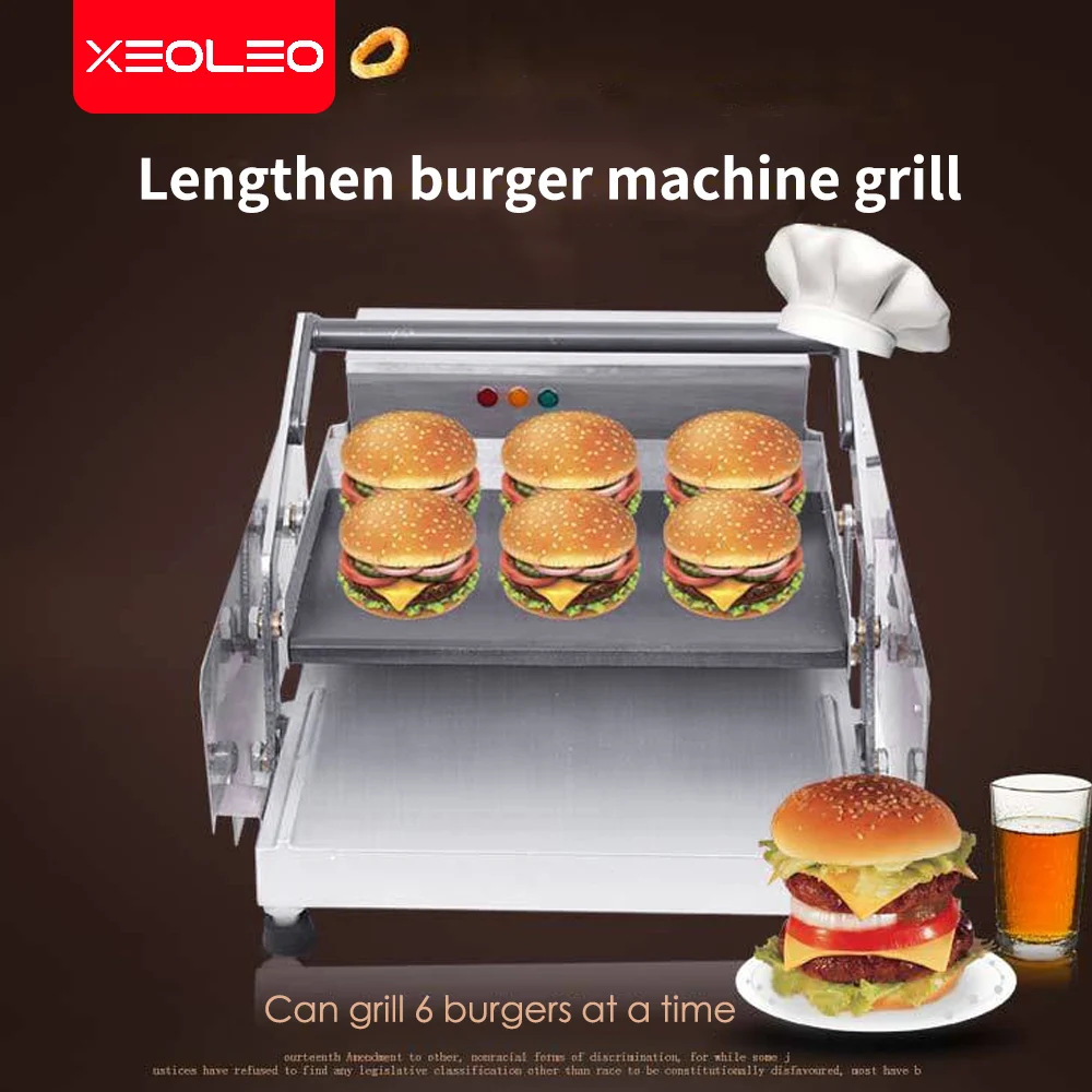 XEOLEO Baking Making Machine Burger Maker Commercial Double Layer Stainless Steel Hamburger Baker Home Appliance Food Processor 4
