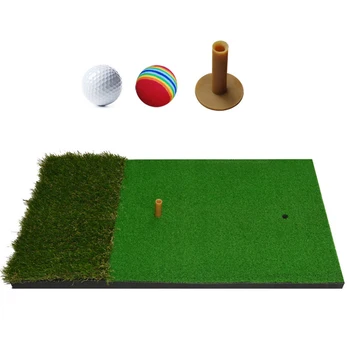 

Golf Pad Mini Golf Turf Practice Hitting Mats Indoor Backyard Golf Training Practice Rubber Tee Holder Grass Mat Golf Supplies