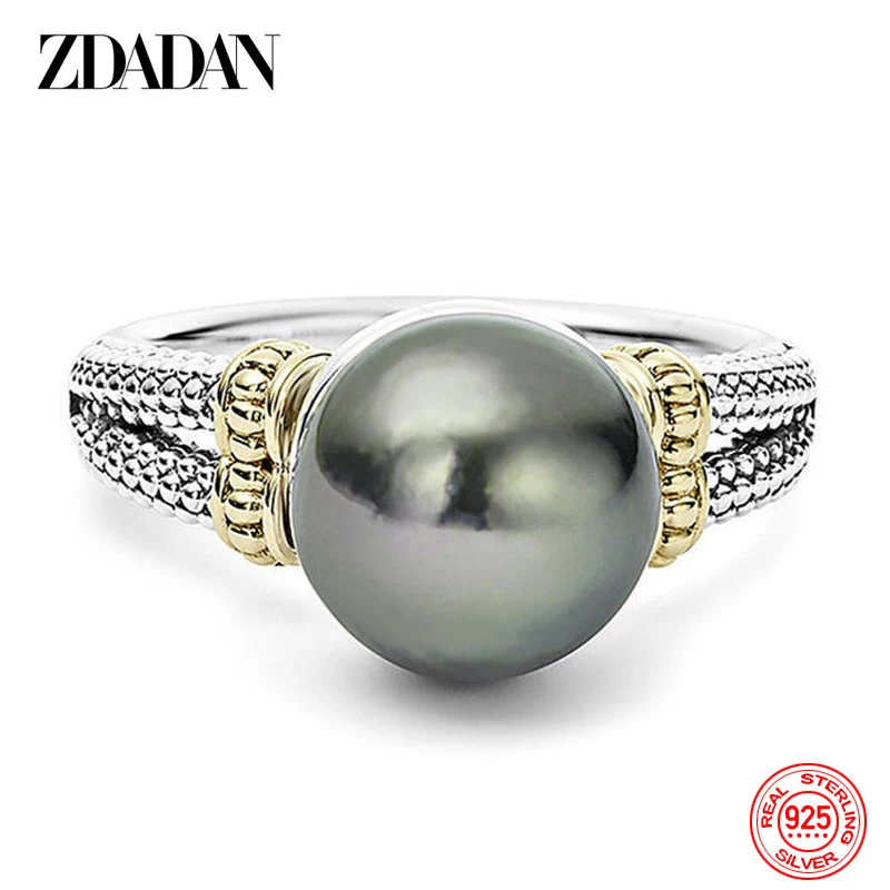 ZDADAN 925 Silver Pearl Ring For Women Wedding Jewelry Accessories Wholesale