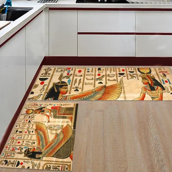 

Kitchen Mat Anti-slip Egypt Character Desert Wall Retro Printed Carpet Doormat Hallway Bath Mat Living Room