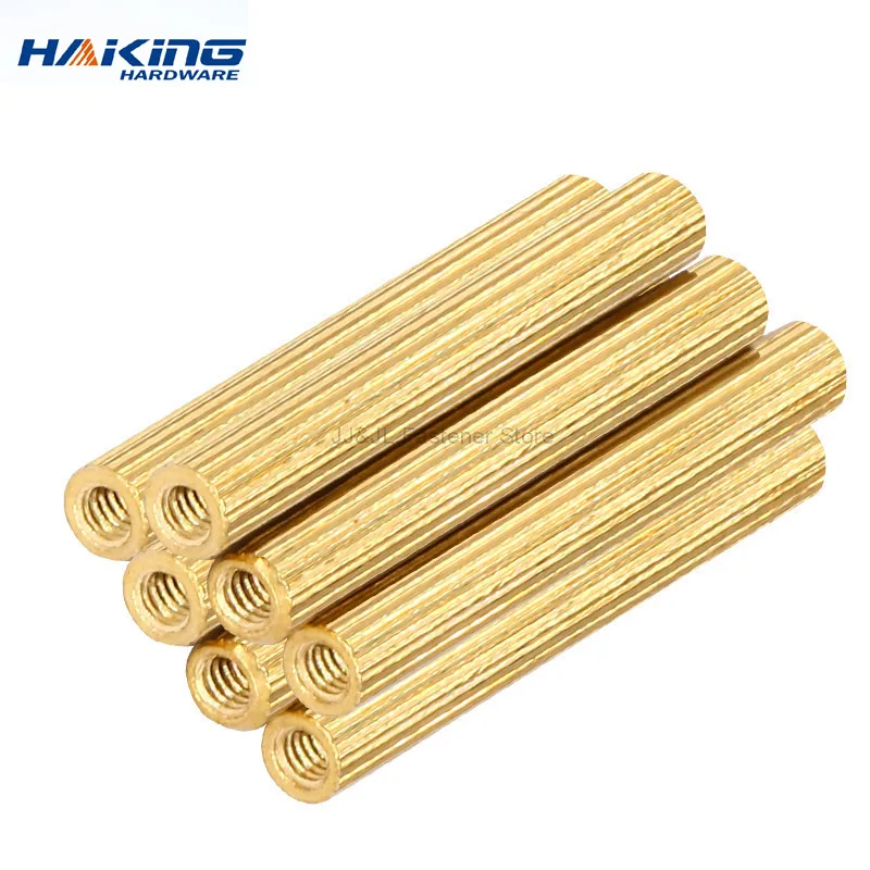 50pcs M2*L L=3mm to 34mm 2mm thread Brass Round Standoff Spacer Female M2 Brass Threaded Spacer