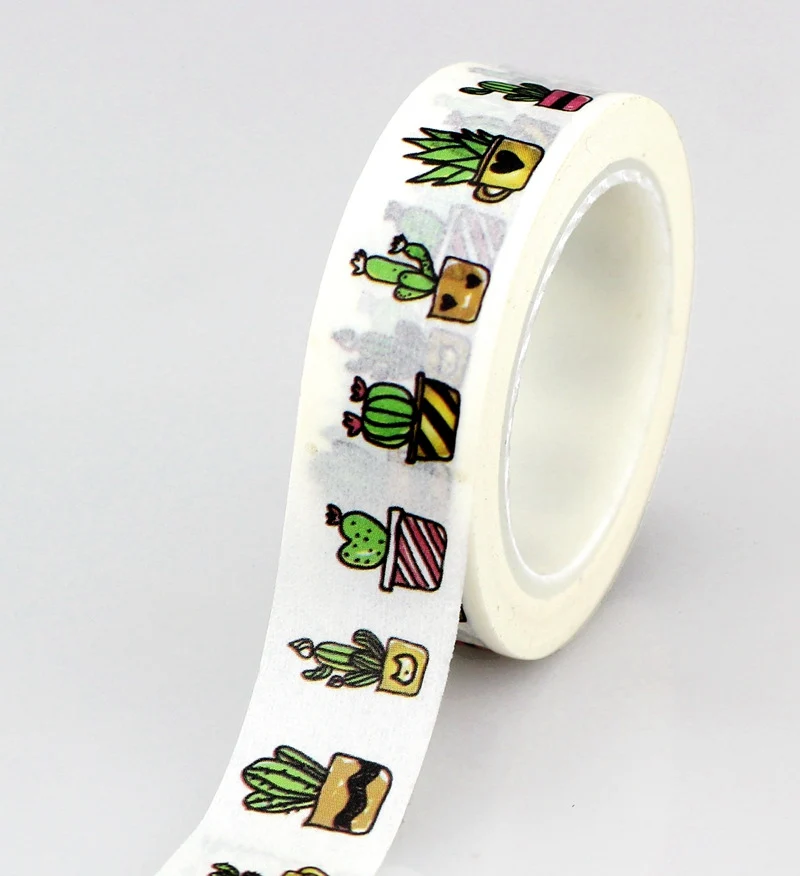 10pcs/lot Decorative Potted plant Washi Tapes Paper DIY Scrapbooking Planner Adhesive Cactus Masking Tapes Cute Stationery