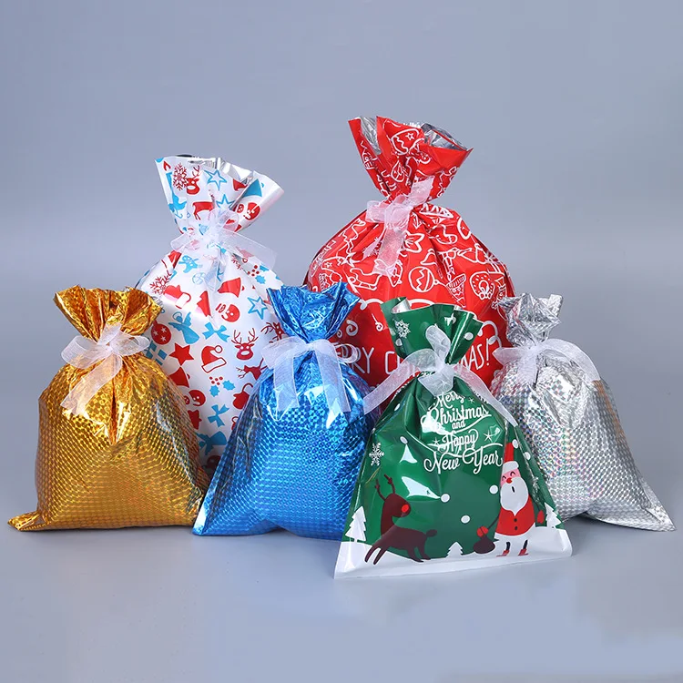 

Wholesale (50 pieces/lot) Drawstring Storage Bag For Merry Christmas Gift Package Style 2020 Happy New Year 32x24cm