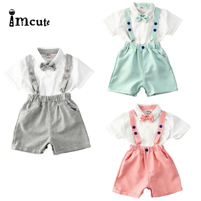 Imcute 2020 Toddler Baby Kid Boy 2pcs Outifit Set Adjustable Suspenders