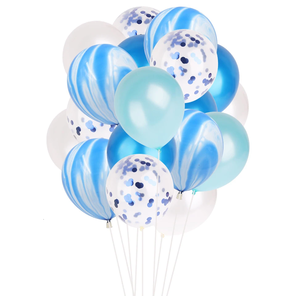 1588-blue Креативный DIY синий Акулья тема День Рождения украшения Детские воздушные шары помпон фотобудка одноразовая посуда детский душ Декор - Цвет: 1588-blue