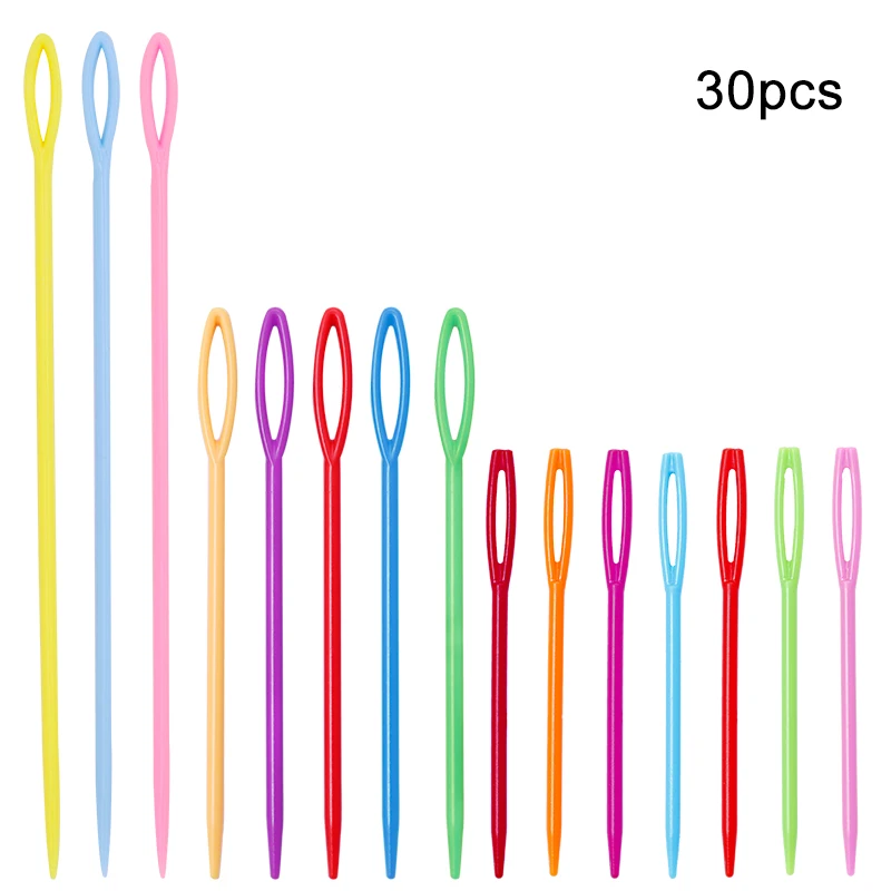 LMDZ 90/60/30 шт микс Размеры 7-15 см, пальто для детей, красочные пластиковые иглы гобелен Binca швейная Пряжа иглы пластиковые иглы для детей - Цвет: 30Pcs Set
