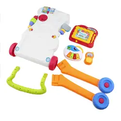 Детские Первые шаги автомобиль игрушка-тележка для ребенка для перехода с сидящего стенд музыкальные Регулируемый ABS ходунки для малыша