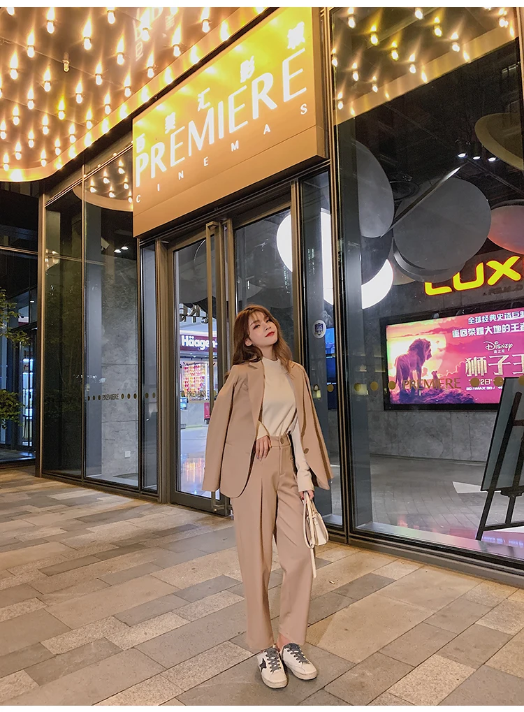 2019Suit suit female autumn new temperament casual suit two-piece suit
