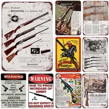 Ретро Пистолет оловянные знаки металлическая пластина с винтажным рисунком картина классическое железное Украшение стен для дома спортзала кафе бар магазин