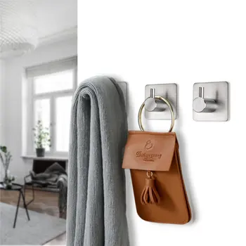 

Adhesive Hooks Anti-Skid Heavy Duty Wall Hooks Hanger Stick On Towel Hooks for Hanging Bathroom Home Kitchen Office Door-4 Packs