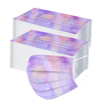 

30/50pcs Tie-dye Printed Adult Disposable Face Mouth Mask Women Men Face Mask 3 Layer Filter Hygiene Earloop Mascarilla Masque