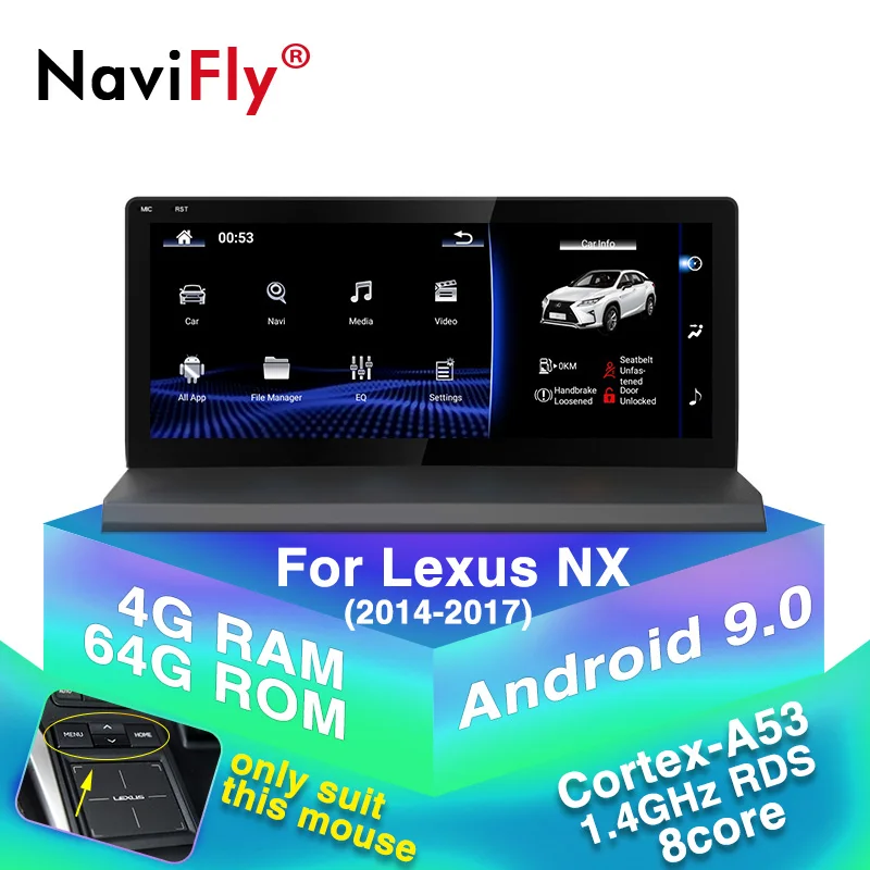 Автомобильный мультимедийный плеер с gps навигацией 4 + 64G Android 9 0 для Lexus NX 200t 300h nx200T