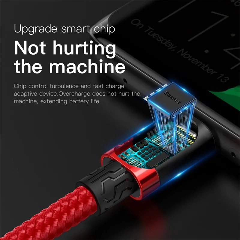 Кабель Baseus usb type c 5А быстрая зарядка данных для huawei P20 P30 mate 20 Зарядное устройство usb c кабель для samsung s9 xiaomi Android 1m 2m