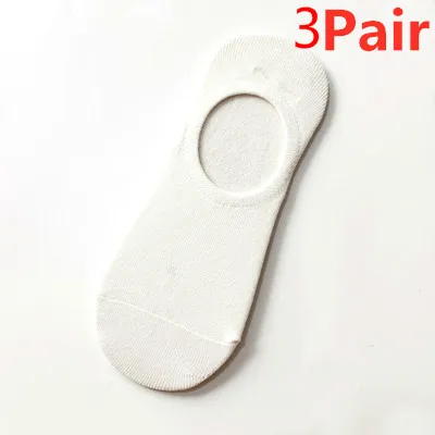 Style 6 White 3 пара/лот, модные мужские носки-башмачки, Нескользящие силиконовые невидимые носки, тапочки, Харадзюку, мужские хлопковые носки, высокое качество - Цвет: Style 6 White