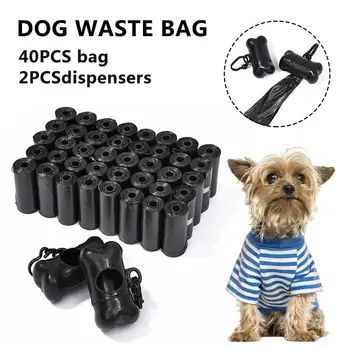 

480PCS Pet-Waste Dog Waste Bag with Dispenser Degradable Environmentally Friendly Odorless poop Bag 40 rolls Outdoor Home-Clean