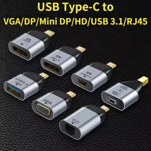 JORS Usb c To HDMI-compatible Type C Cable Adapter 8k VGA MiniDP DP 1.4 DisplayPort RJ45 Type C For Laptop TV Macbook Projector