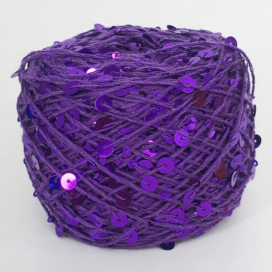 New 100% Cotton Knitting Yarn 50g/piece Пряжа Blingbling Sequins Yarn 6mm+3mm Laser Sequins DIY Garment Accessory 6