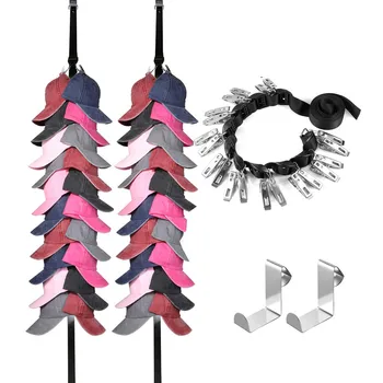

Adjustable Vertical Storage With Door Back Storage Hanging Strip Door Cap Rack Baseball Cap Holder Organizer Closet Hanger