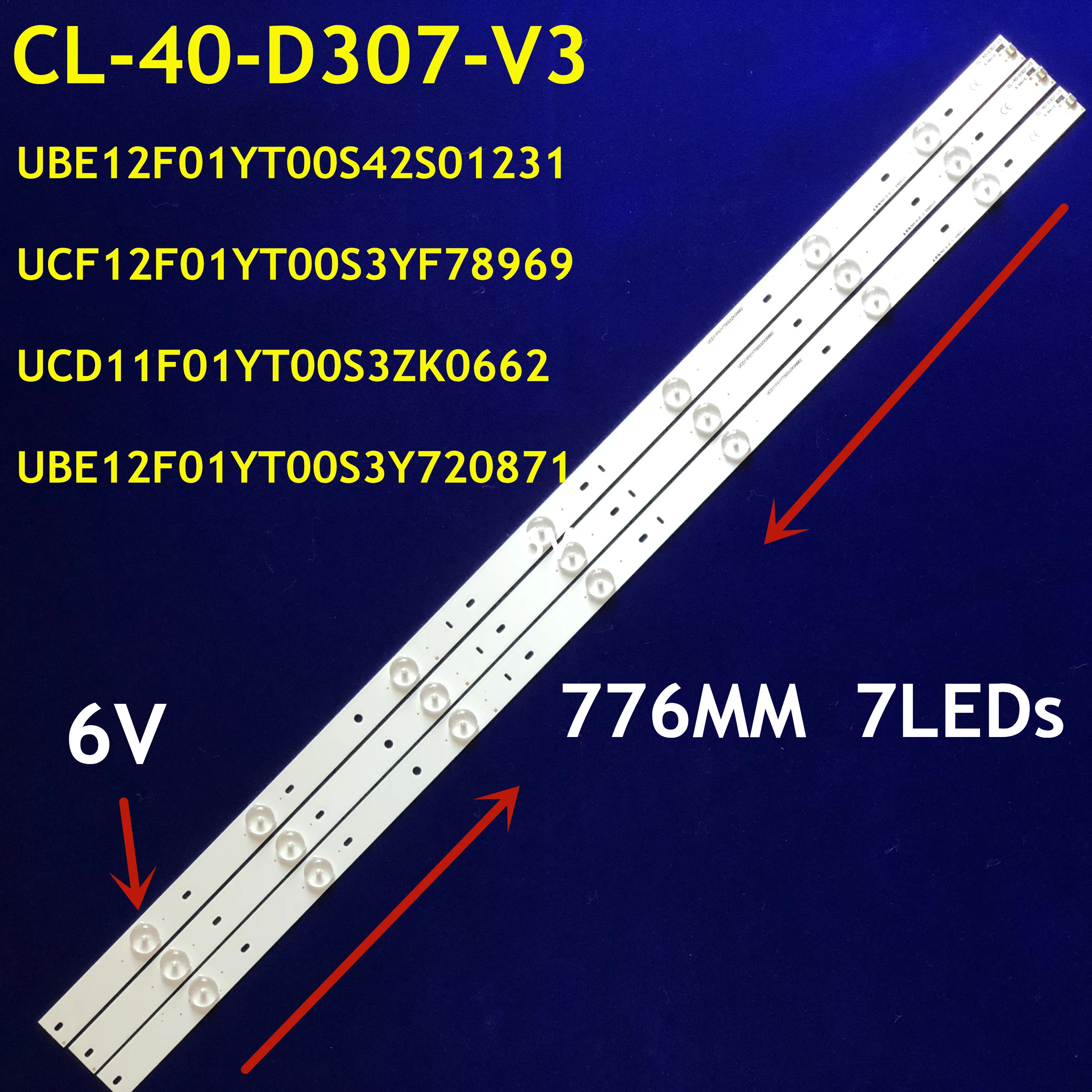 3PCS CL 40 D307 V3 UCD11F01YT00S3ZK0662 UBE12F01YT00S3Y720871 TPV400LA HM06 &quotTPT400LA SC1F TW TPV 40PFL5708/F7 40PFL3188|Светодиодные