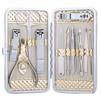 

12 Pcs/Set Gold Nail Art Manicure Set Nails Clipper Kit Pedicure Scissors Tweezer Knife Manicure Sets Tools For Nail Manicure