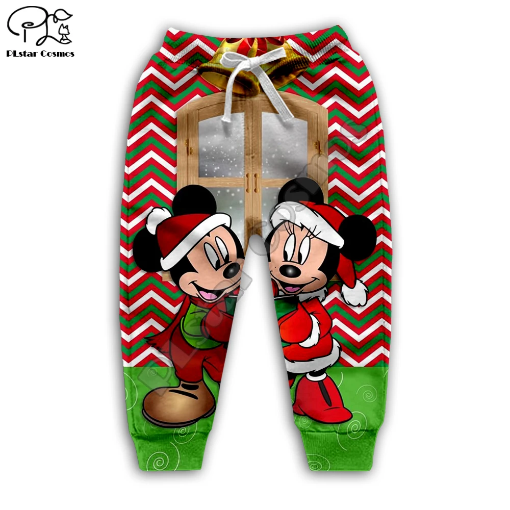 Детские толстовки с капюшоном с объемным принтом Микки Мауса; толстовка с длинными рукавами с изображением Санта-Клауса и мыши; kawaii; брюки на молнии для мальчиков и девочек