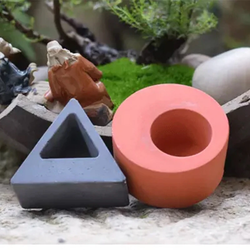 

Concrete mold round flowerpot silicone vase mold for cement clay plaster gypsum Handicraft cactus pot mold