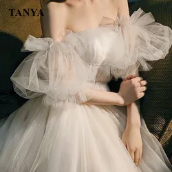 Tulle Puffy Sleeve Gloves For Wedding Simple Elegant Bridal Accessories Hot Fingerless Handmade Bride Gloves Customize SWD086