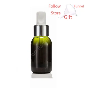 

Spot Goods 50ML High-grade Green Glass Drop bottle Cosmetics Essence Packaging Travel Bottles Empty Bottle with Dropper