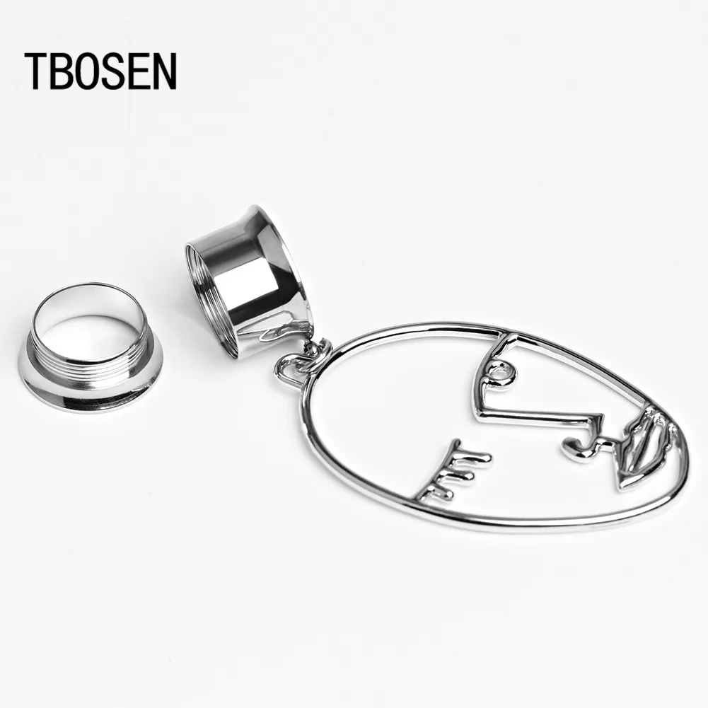 TBOSEN ушные датчики пробки туннели из нержавеющей стали для лица висячие серьги расширитель модные пирсинг ювелирные изделия для подарка