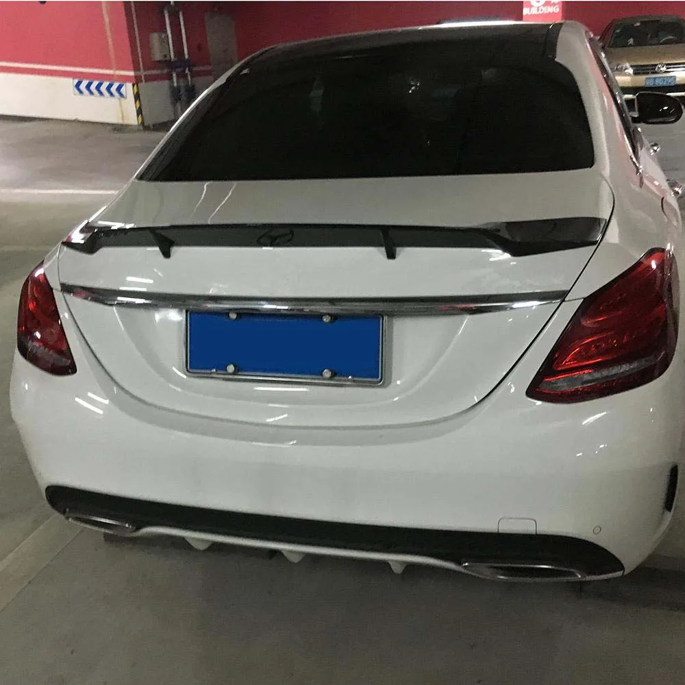 Для Mercedes W205 седан C200 C220 C300 углеродного волокна Задняя накладка на Багажник крыло