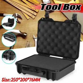 

Waterproof Case Bag Tool Kits with Sponge Storage Box Shockproof protective safety box Organizer Hardware Toolbox 250*200*76MM