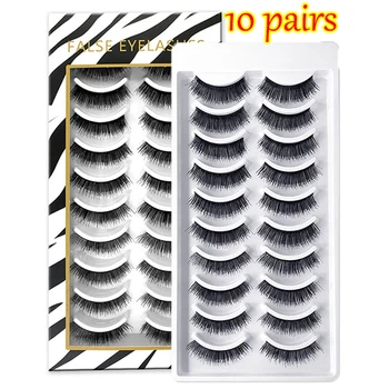 

10 pairs 3D Mink False Eyelashes Natural Handmade Eyelashes Extension Eye Makeup Soft Ultra-Wispies Long Fake Lashes Beauty Tool
