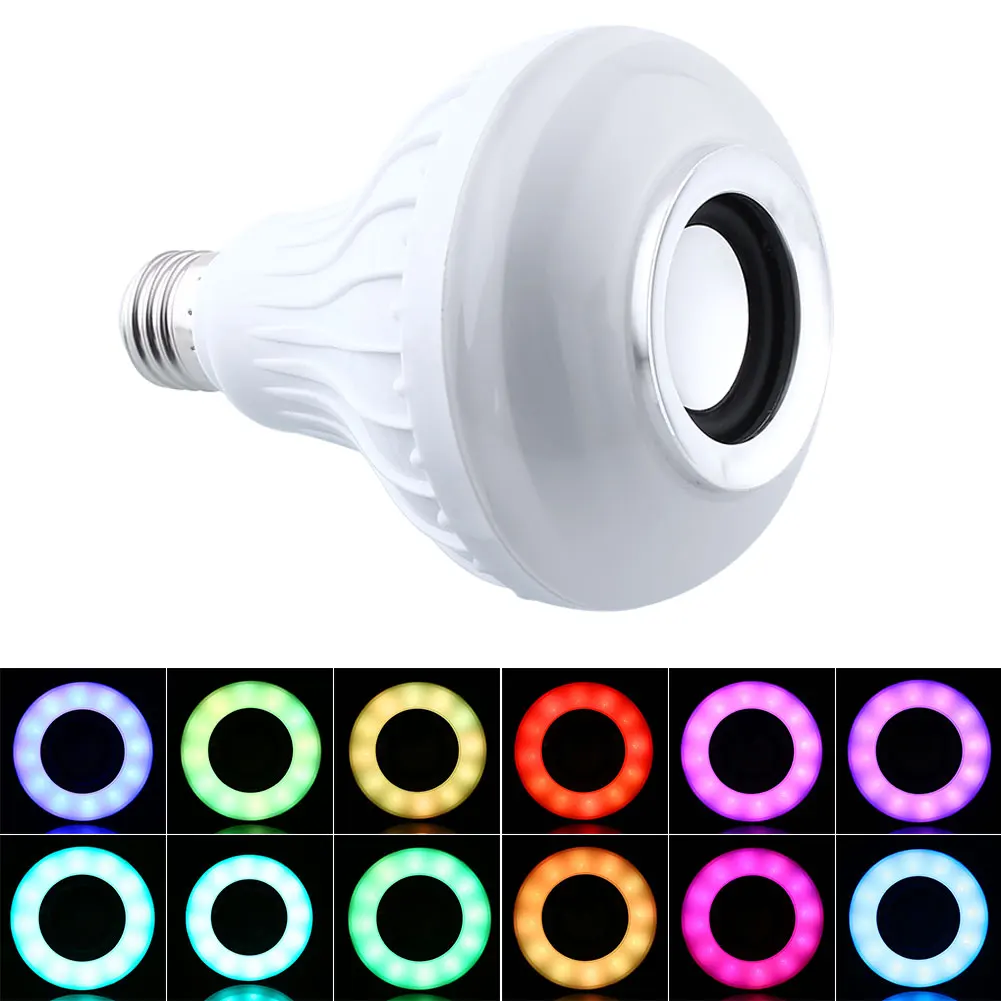 E27 Bluetooth пульт дистанционного управления мини аудио динамик RGB цвет теплая Лампа музыкальная лампа