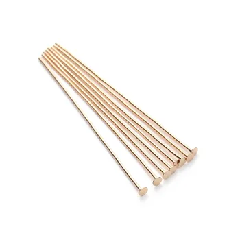 

200pcs 20/26/30//40/50 mm Flat Head Pins Dia 0.7mm Gold/Silver/Rhodium/Copper/Bronze Head Pins For Jewelry Making Accessories