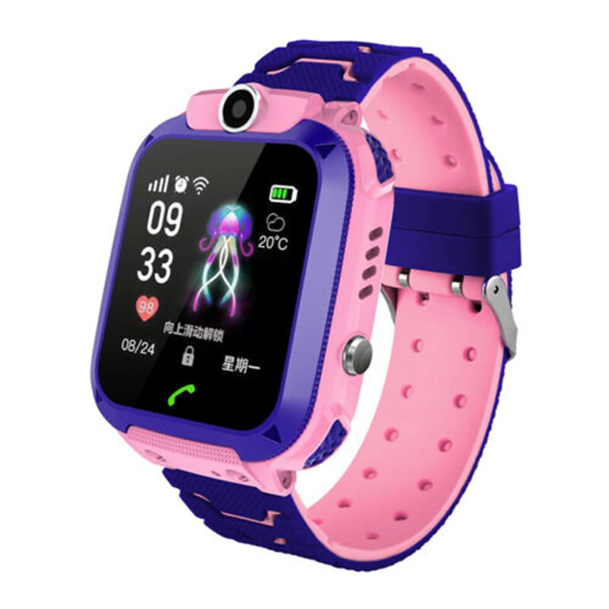 Водонепроницаемые Смарт-часы для детей lbs-трекер умные часы SOS Вызов для детей анти-потеря монитор детские наручные часы для мальчиков и девочек - Цвет: Pink Waterproof