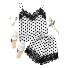 Сексуальный бюстгальтер набор женские Модные майка с кружевами, с вышитым шёлком, в горошек, детские шорты, нижнее белье, одежда для сна, белье Комплект Lenceria 661BRS10