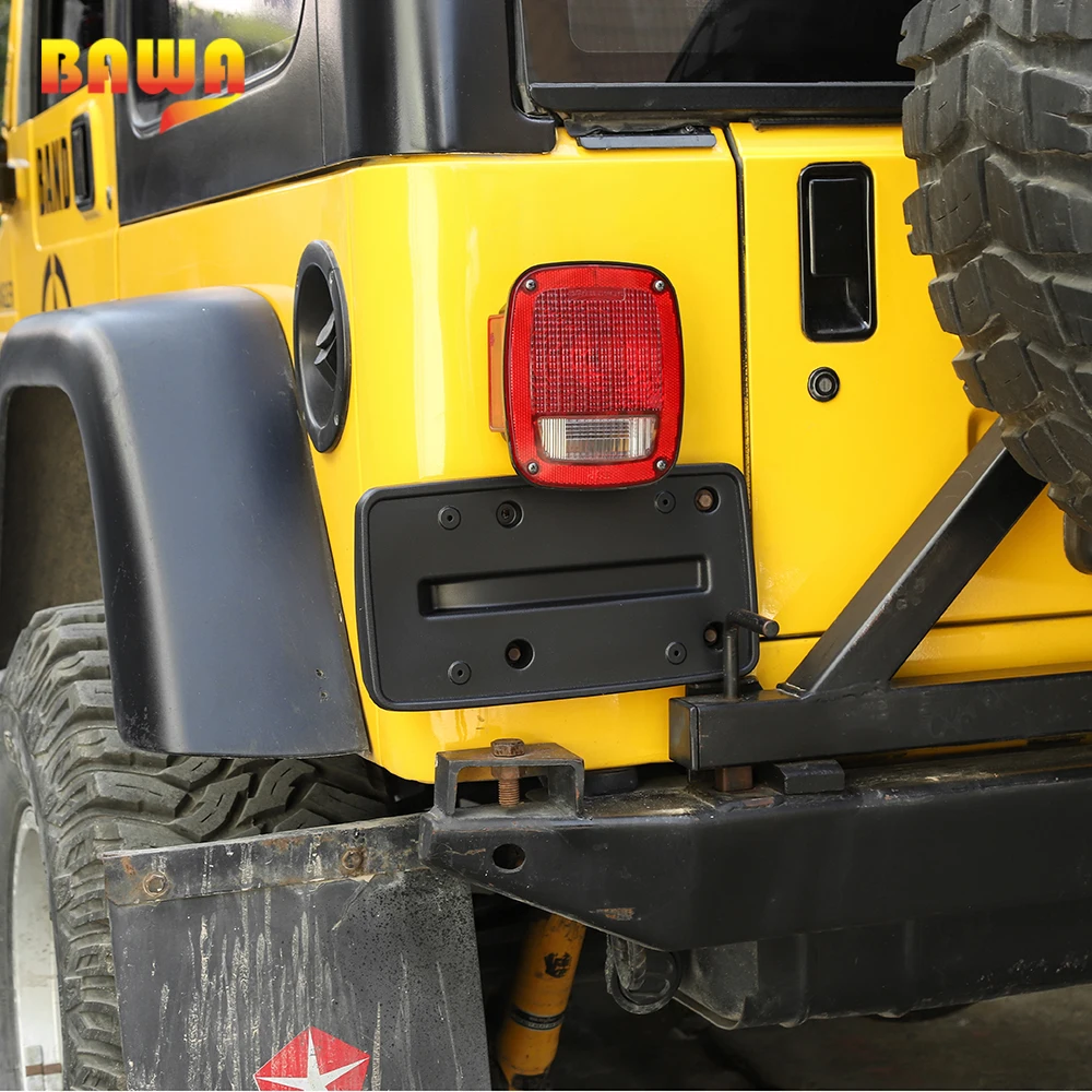 BAWA держатель номерного знака Кронштейн черный пластик для Jeep Wrangler TJ 1997-2006 ABS Кронштейн номерного знака