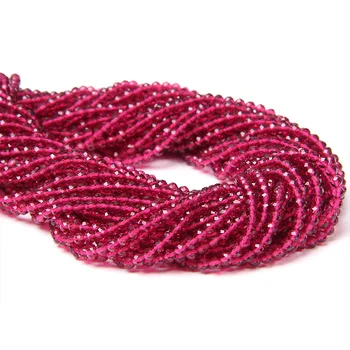 

Natrual Small Beads Red Rubys Beads Tiny Quartz stone Beads 2 3mm Faceted Real Bead For Jewelry Making Necklace Bracelet DIY 15"