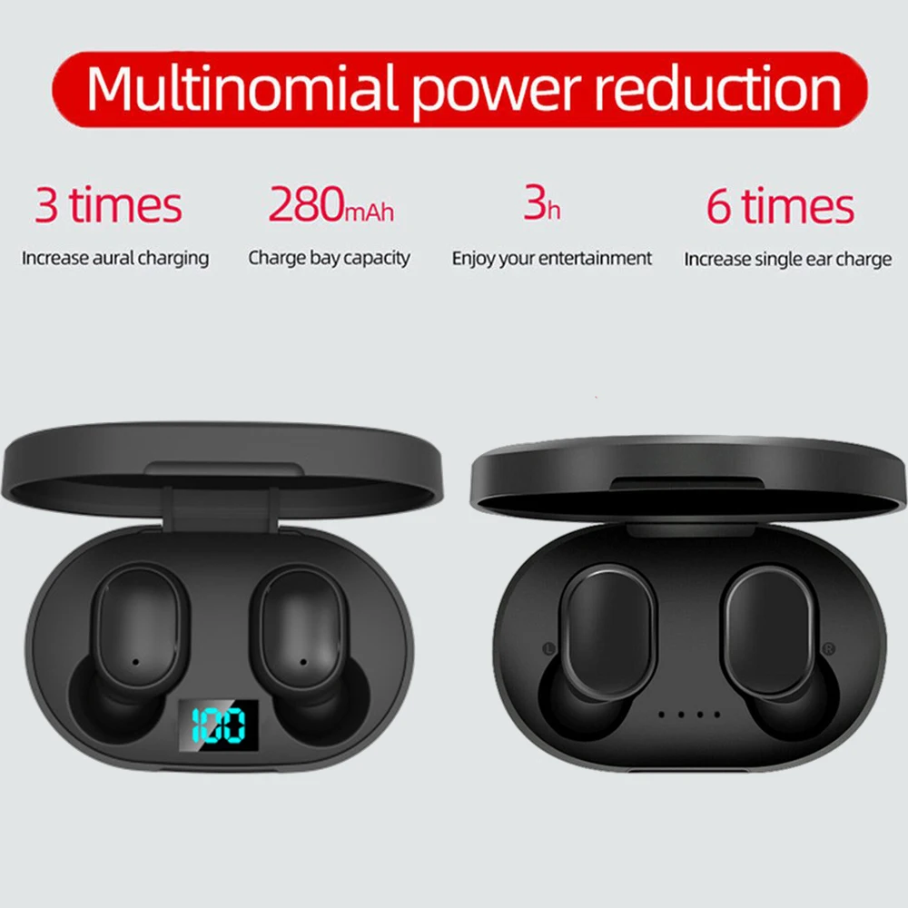 A6S TWS Bluetooth 5 0 Earphone Noise Cancelling with mic HD sound fone Headset Handsfree Earbuds for Xiaomi Redmi Airdots