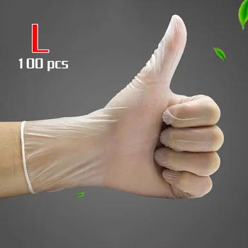 

100pcs/set Transparent Disposable PVC Rubber Gloves Work Lab Protection Home Housework Universal Gloves 50 Pairs