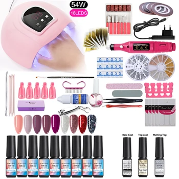 

NICOLE DAIRY Nail Set UV LED Lamp Dryer Wit Nail Gel Polish Kit Soak Off Tools Set Electric Nail Drill Nail Art Tool
