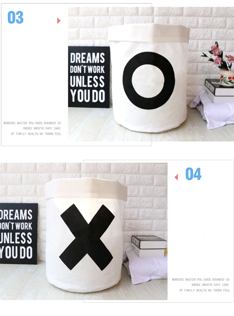 2019 Cotton and linen Folding Laundry Basket Toy Storage Box Bag Cotton Washing Dirty Clothes Big Basket Organizer (4)