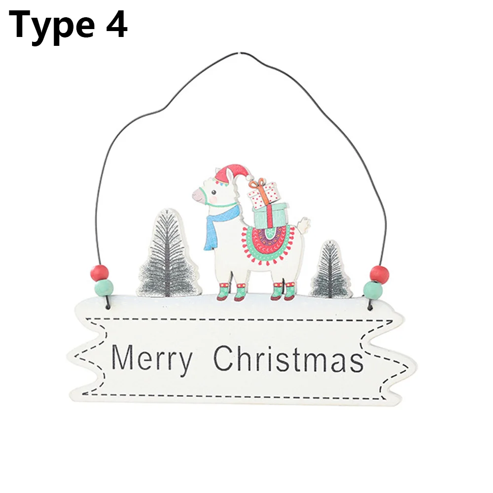 Креативный Рождественский Декор украшение для дома Рождественская елка полый деревянный подвесной кулон лама Альпака Рождественская елка висячие украшения - Цвет: Type 4
