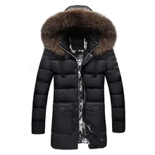 Winter Thicken Warm Down-jacket For Men Casual Padded Light-weight Overcoat With Fur-collar Oversize 3xl 4xl Outwear Coats